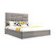 Cid Ape King Bed Accent Headboard Gray Bonded Leather Upholstery BM325248
