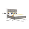 Cid Ape King Bed Accent Headboard Gray Bonded Leather Upholstery BM325248