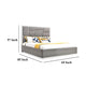 Cid Ape King Bed Accent Headboard Gray Bonded Leather Upholstery BM325248