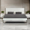 Noe Shin Full Size Platform Bed, Panel Headboard, White Matte Finish