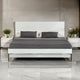 Noe Shin Full Size Platform Bed, Panel Headboard, White Matte Finish