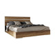 Noe In King Size Bed Steel Accent Panel Headboard Light Brown Wood BM325251
