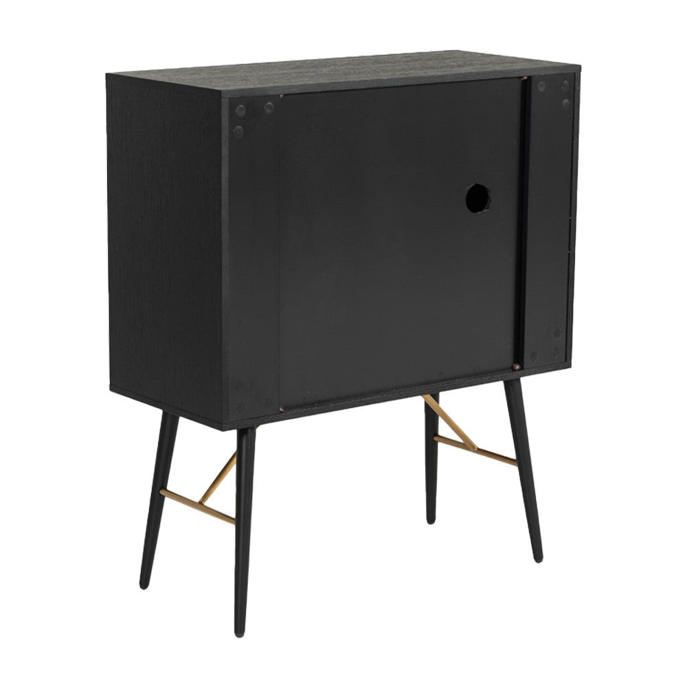 Belo Accent Buffet Sideboard 6 Shelves Gold Accent Black 42 Inch BM325252