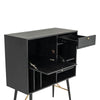 Belo Accent Buffet Sideboard 6 Shelves Gold Accent Black 42 Inch BM325252