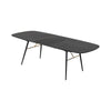 Belo Dining Table Extendable 71-91 Inch Curved Top Black Oak Gold BM325253