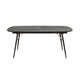 Belo Dining Table Extendable 71-91 Inch Curved Top Black Oak Gold BM325253