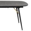 Belo Dining Table Extendable 71-91 Inch Curved Top Black Oak Gold BM325253