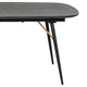 Belo Dining Table Extendable 71-91 Inch Curved Top Black Oak Gold BM325253