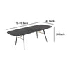 Belo Dining Table Extendable 71-91 Inch Curved Top Black Oak Gold BM325253