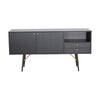 Belo Sideboard Buffet Console, 2 Drawers, Gold Accent, Black, 63 Inch