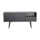 Belo Sideboard Buffet Console, 2 Drawers, Gold Accent, Black, 63 Inch