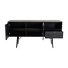 Belo Sideboard Buffet Console 2 Drawers Gold Accent Black 63 Inch BM325254