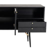 Belo Sideboard Buffet Console 2 Drawers Gold Accent Black 63 Inch BM325254