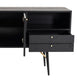 Belo Sideboard Buffet Console 2 Drawers Gold Accent Black 63 Inch BM325254