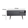 Belo Sideboard Buffet Console 2 Drawers Gold Accent Black 63 Inch BM325254