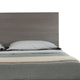 Leen King Size Platform Bed Black Metal Legs Gray Panel Headboard BM325255