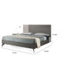Leen King Size Platform Bed Black Metal Legs Gray Panel Headboard BM325255