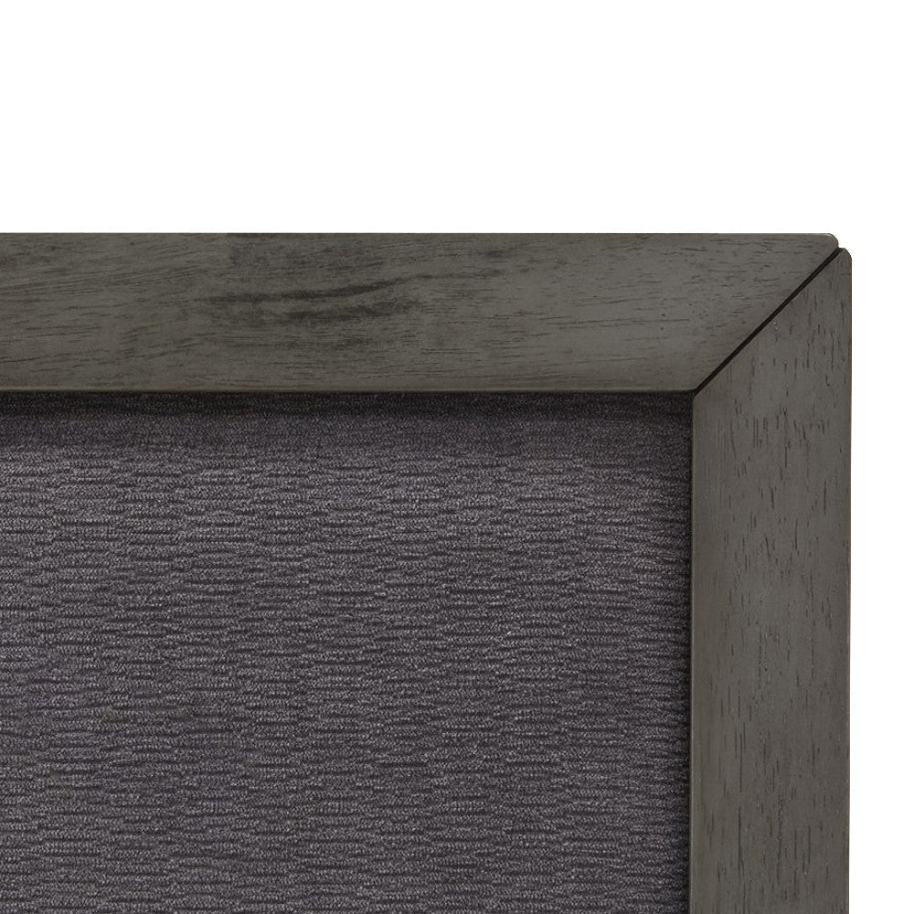 Kiran Queen Size Platform Bed Gray Upholstered Headboard Wood Frame