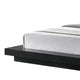 Nia King Platform Bed White Faux Leather Upholstery Black Nightstands BM325261
