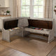 Camie 4pc Corner Breakfast Nook Set, Gray Brown Dining Table and Bench