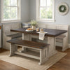 Camie 4pc Corner Breakfast Nook Set, Gray Brown Dining Table and Bench