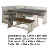 Camie 4pc Corner Breakfast Nook Set, Gray Brown Dining Table and Bench