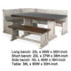 Camie 4pc Corner Breakfast Nook Set, Gray Brown Dining Table and Bench