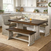 Camie 4pc Corner Breakfast Nook Set, Gray Brown Dining Table and Bench
