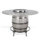 Zeka Counter Pub Dining Table, Gray Barrel Base w Lazy Susan, 54"