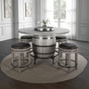 Zeka Counter Pub Dining Table, Gray Barrel Base w Lazy Susan, 54"