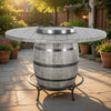 Zeka Counter Pub Dining Table, Gray Barrel Base w Lazy Susan, 54"