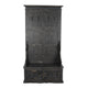 Mary Accent Hall Tree Coat Rack with Bench 4 Hooks Farmhouse Black