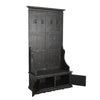 Mary Accent Hall Tree Coat Rack with Bench 4 Hooks Farmhouse Black