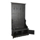 Mary Accent Hall Tree Coat Rack with Bench 4 Hooks Farmhouse Black