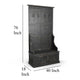 Mary Accent Hall Tree Coat Rack with Bench 4 Hooks Farmhouse Black