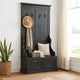 Mary Accent Hall Tree Coat Rack with Bench, 4 Hooks, Farmhouse Black