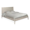 Amy King Size Platform Bed Low Profile Frame Panel Headboard Gray BM325271
