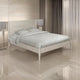 Amy King Size Platform Bed, Low Profile Frame, Panel Headboard, Gray