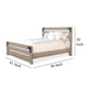 Desy King Size Platform Bed Slatted Headboard Farmhouse Light Brown