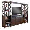 Flint 4pc TV Wall Entertainment Console 2 Pier Bridge Dark Brown BM325276