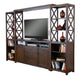 Flint 4pc TV Wall Entertainment Console 2 Pier Bridge Dark Brown BM325276