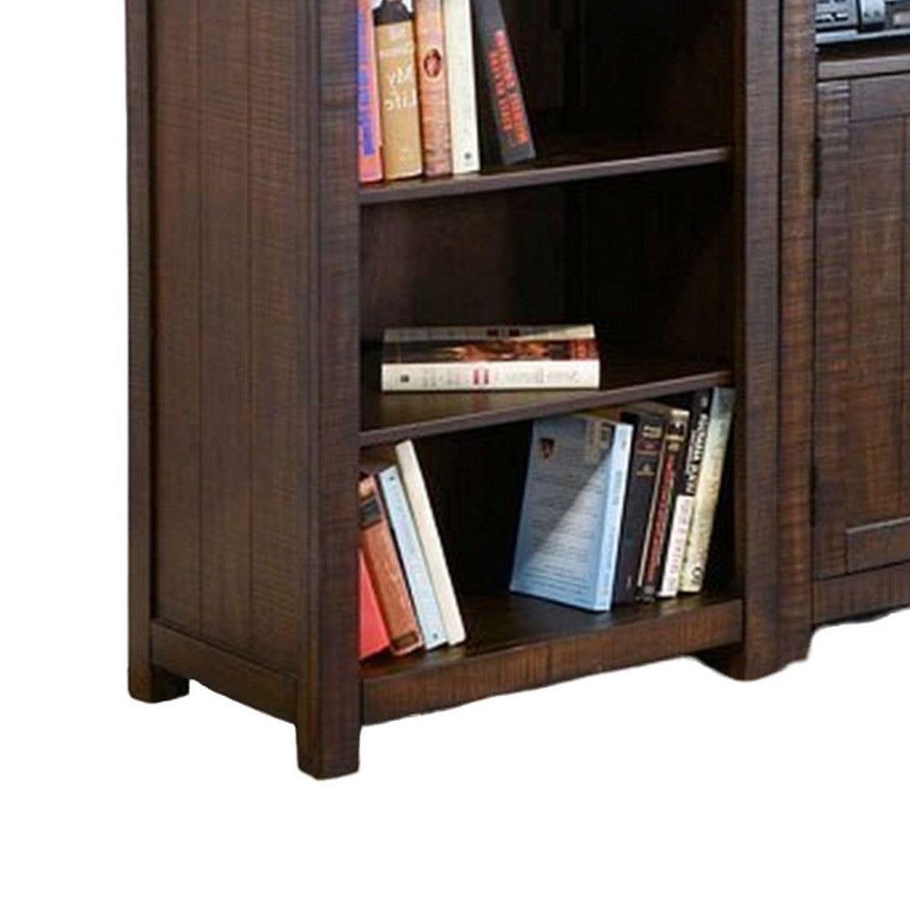 Flint 4pc TV Wall Entertainment Console 2 Pier Bridge Dark Brown BM325276