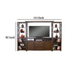 Flint 4pc TV Wall Entertainment Console 2 Pier Bridge Dark Brown BM325276