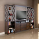 Flint 4pc TV Wall Entertainment Console, 2 Pier, Bridge, Dark Brown