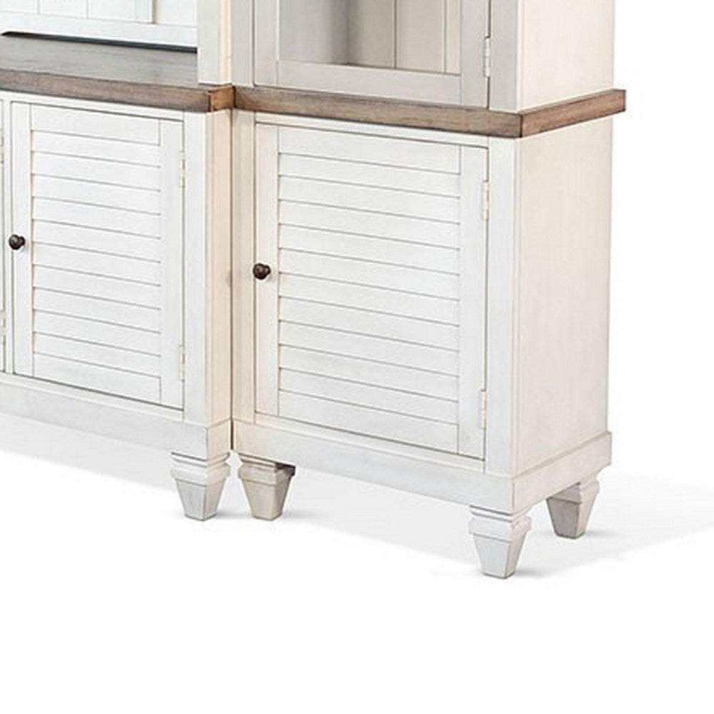 Dean Console with Hutch TV Media Wall Unit Brown White 119 Inch BM325278