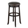 Elon Swivel Barstool Set of 2 Black Faux Leather Cushioned 30’’ BM325279