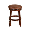 Odel Swivel Counter Stool Set of 2 Brown Faux Leather Dark Mahogany BM325282