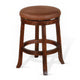 Odel Swivel Counter Stool Set of 2 Brown Faux Leather Dark Mahogany BM325282