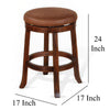 Odel Swivel Counter Stool Set of 2 Brown Faux Leather Dark Mahogany BM325282