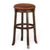 Odel Swivel Barstool Set of 2 Brown Faux Leather Dark Mahogany Wood BM325283